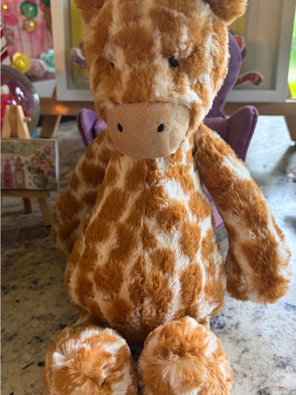 Jellycat Authentic Bashful Giraffe Plush w/Blue Gift Bag  Stuffed Animal NWT - Picture 11 of 12